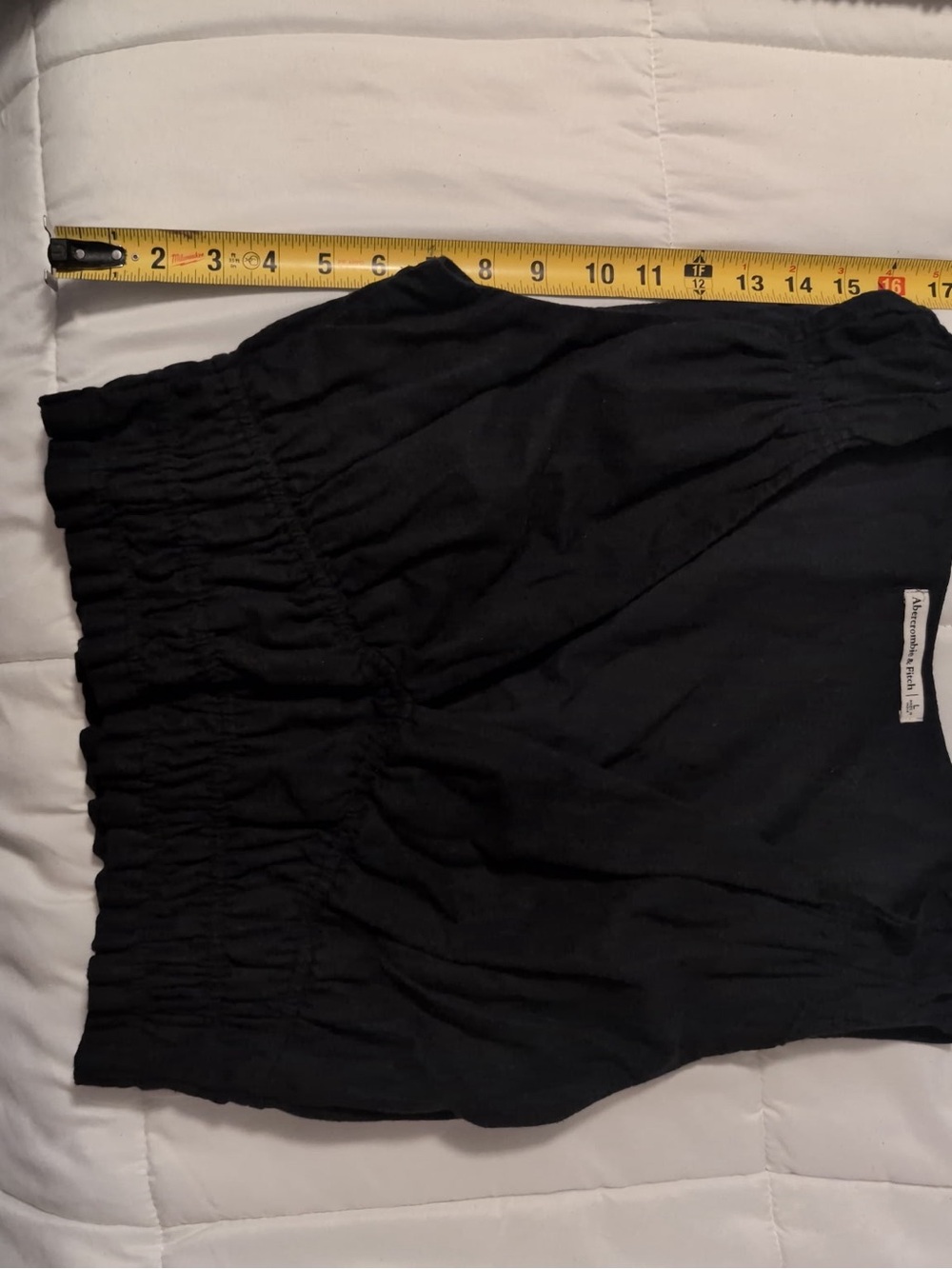 Abercrombie & Fitch Black Ruched V-Neck Crop Top - Picture 5 of 6